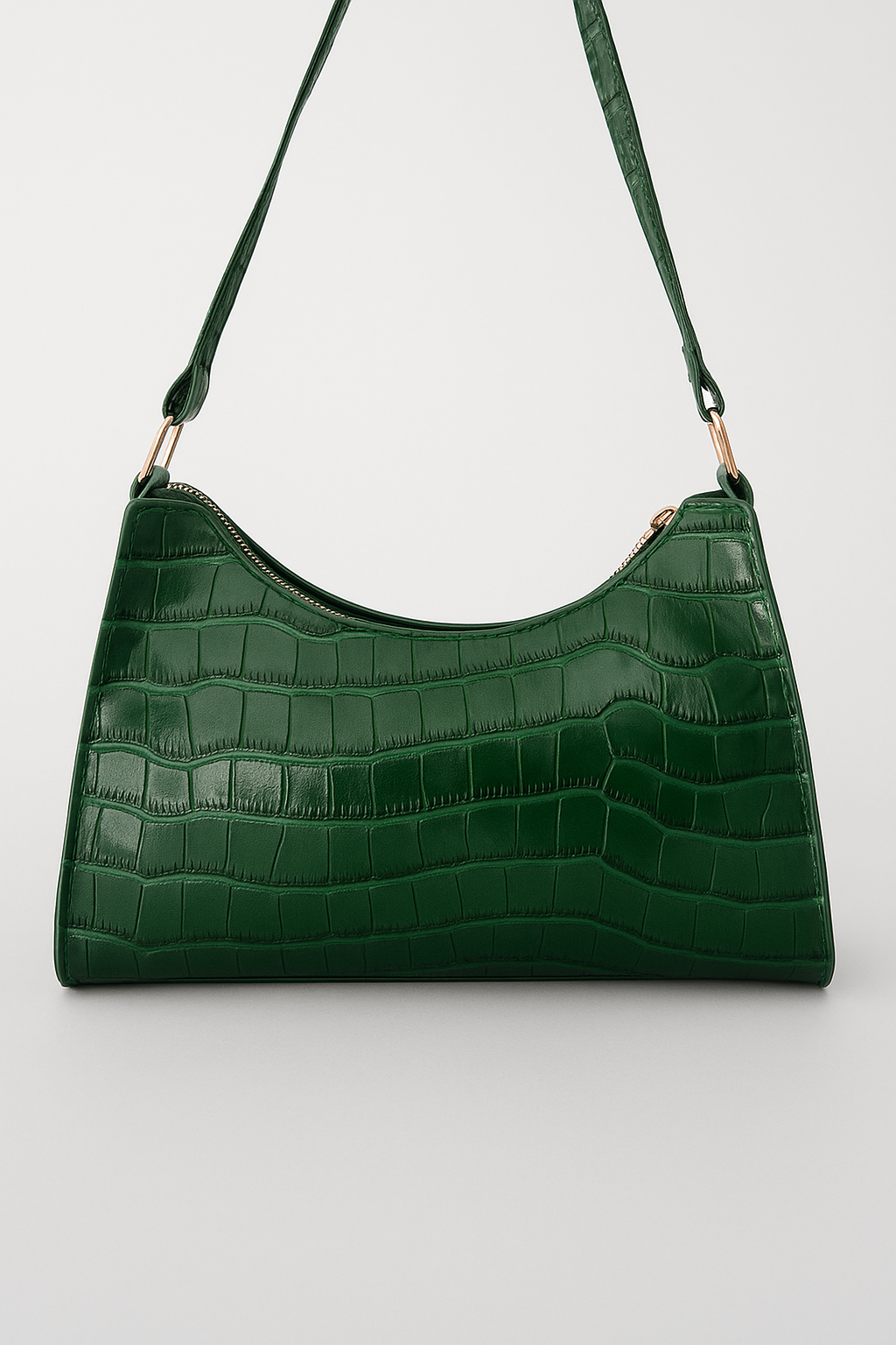 Groene schoudertas met krokodillenmotief - Navoir