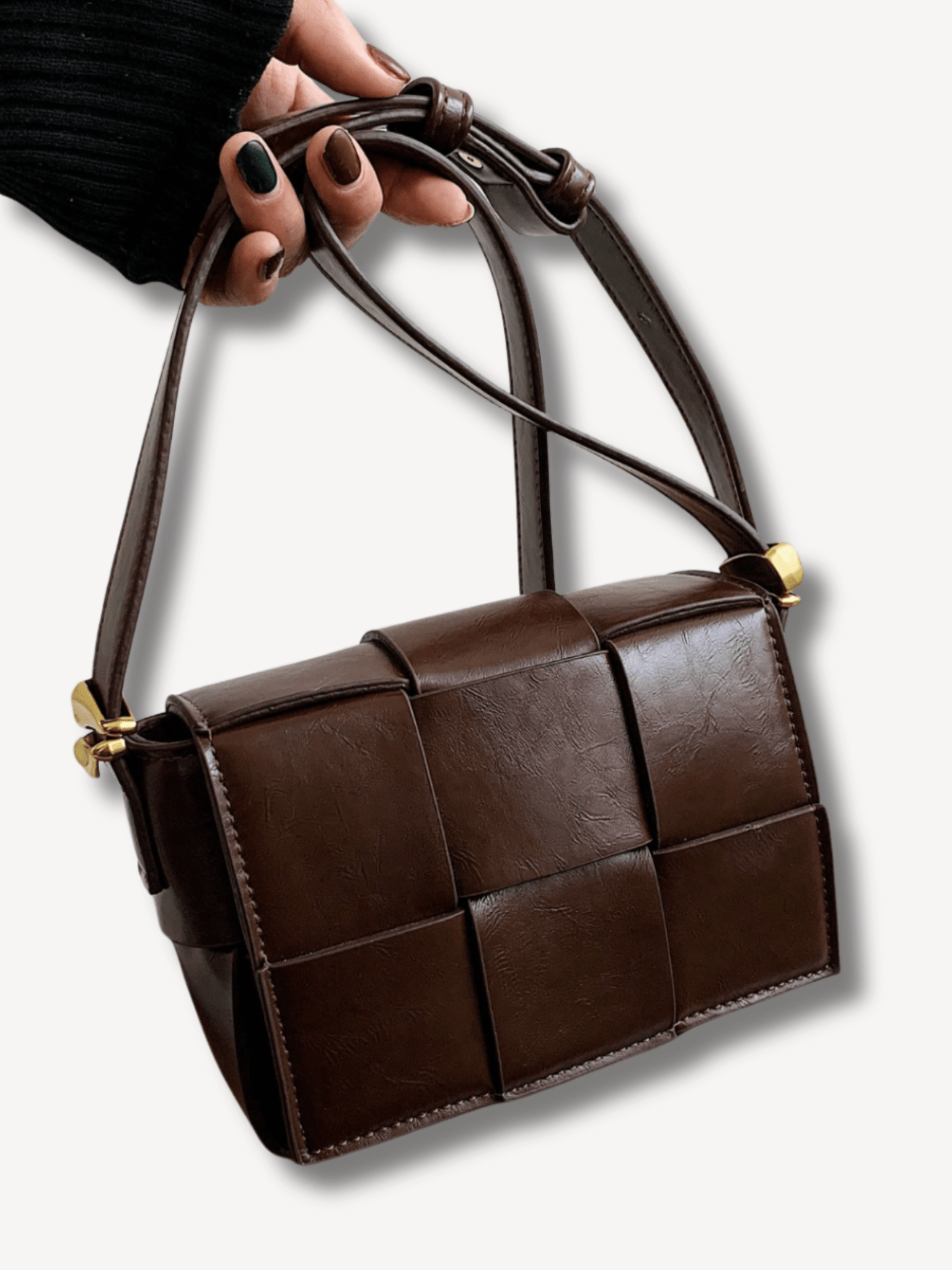 Bruine vintage crossbody tas geweven - Navoir