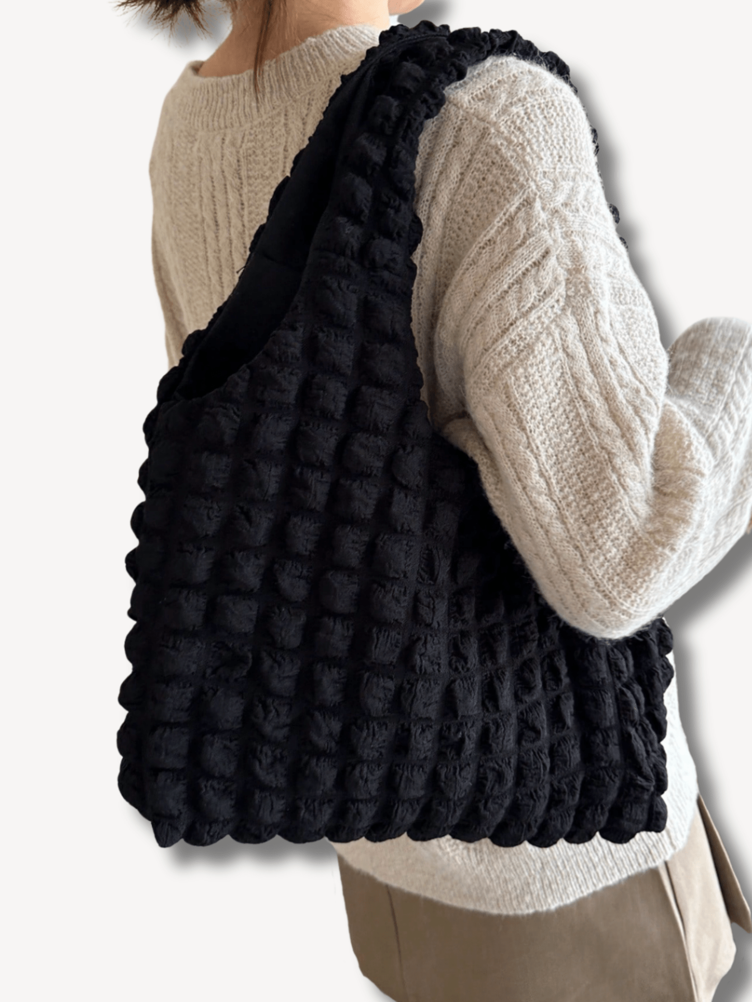 Gewatteerde shopper zwart - Navoir