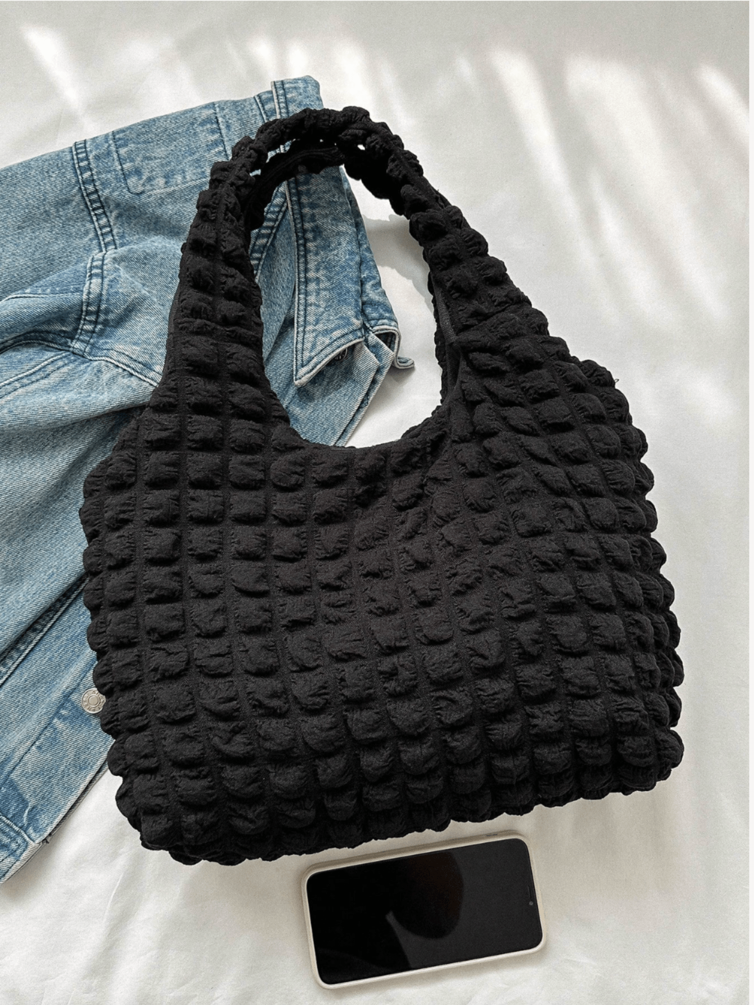 Gewatteerde shopper zwart - Navoir