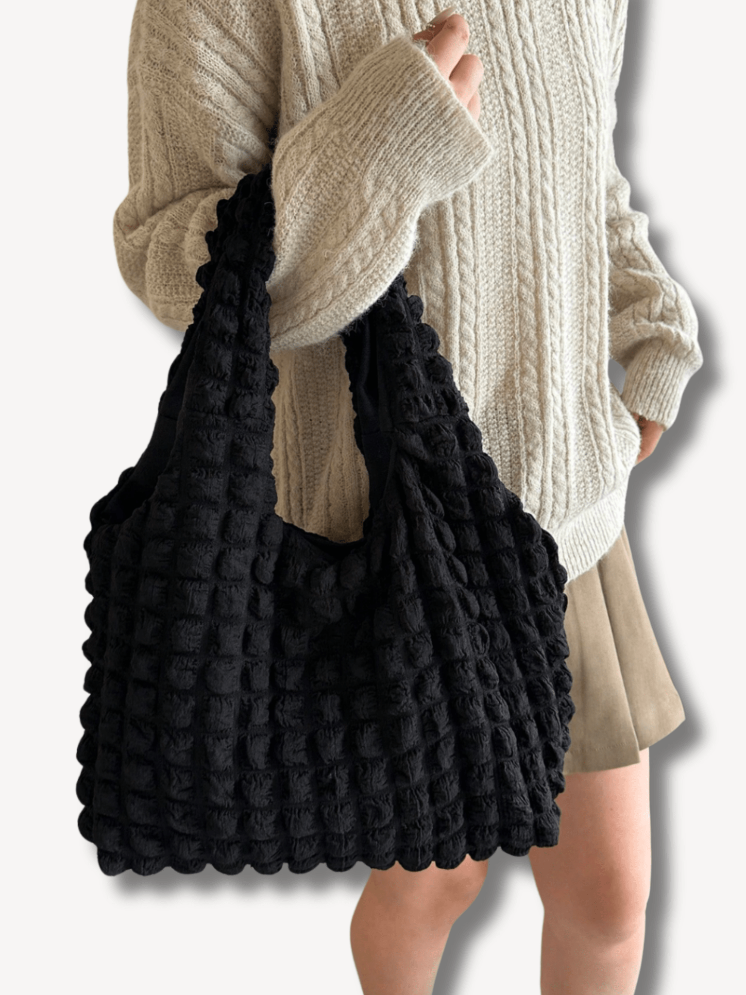 Gewatteerde shopper zwart - Navoir