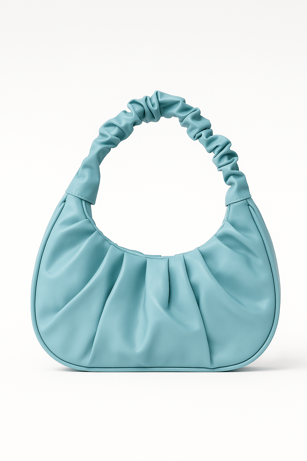 Lichtblauw schoudertas geplooid - Navoir