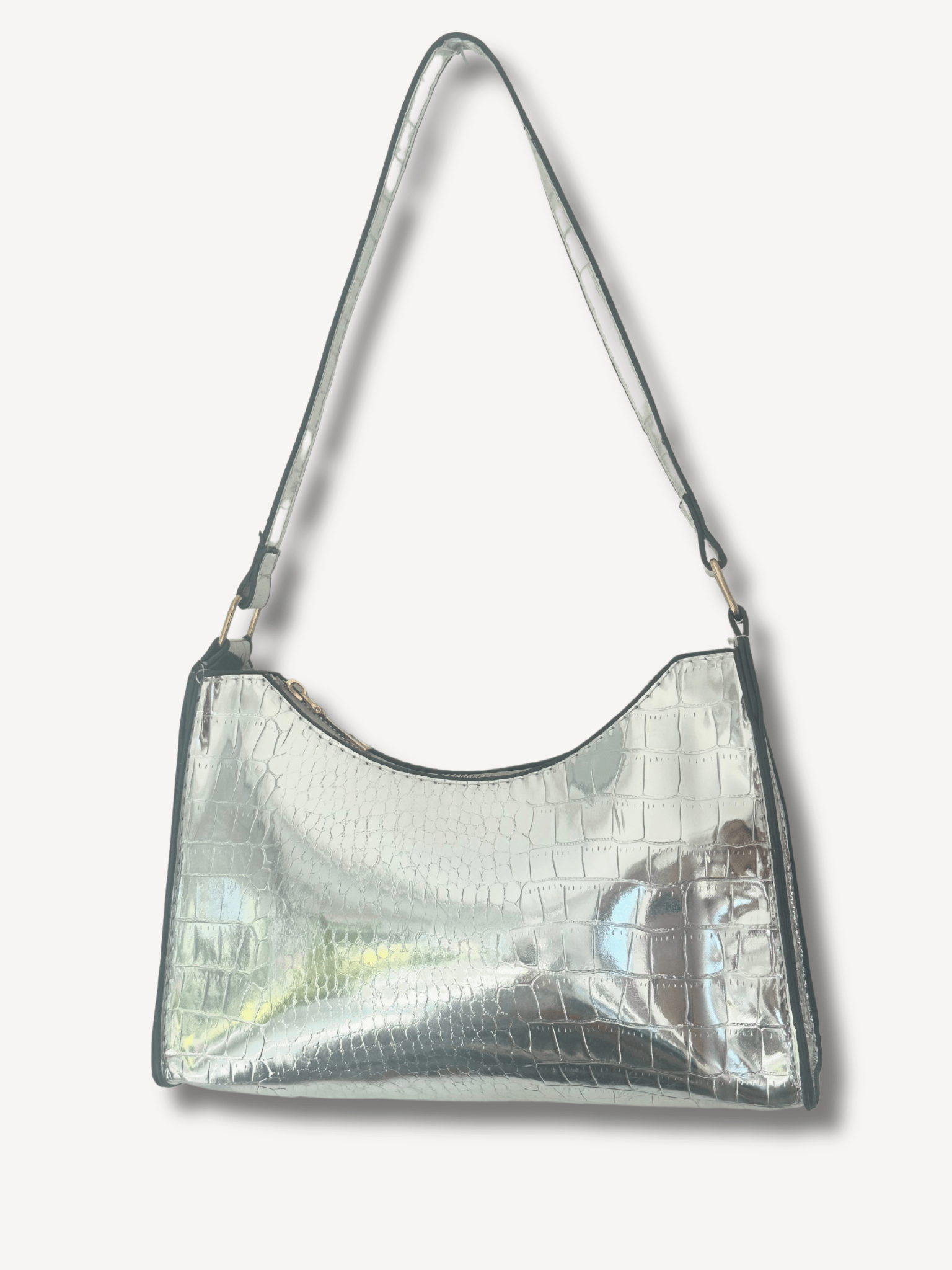 Zilveren metallic schoudertas - Navoir