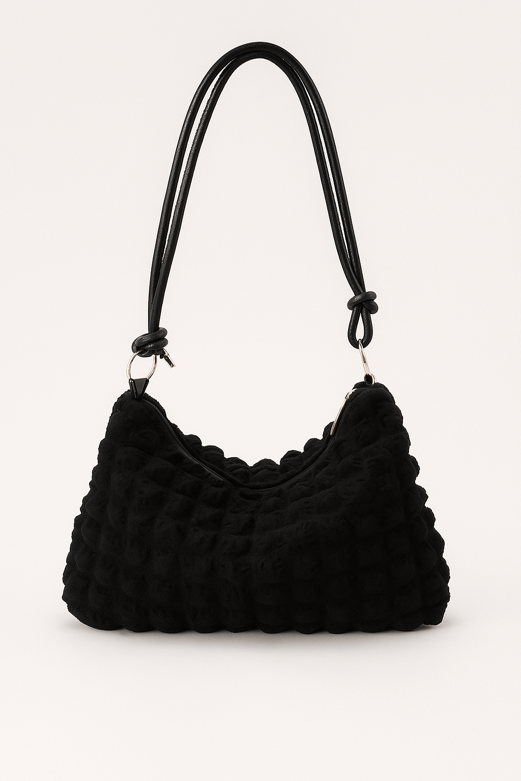 Zwarte schoudertas geplooid - Navoir