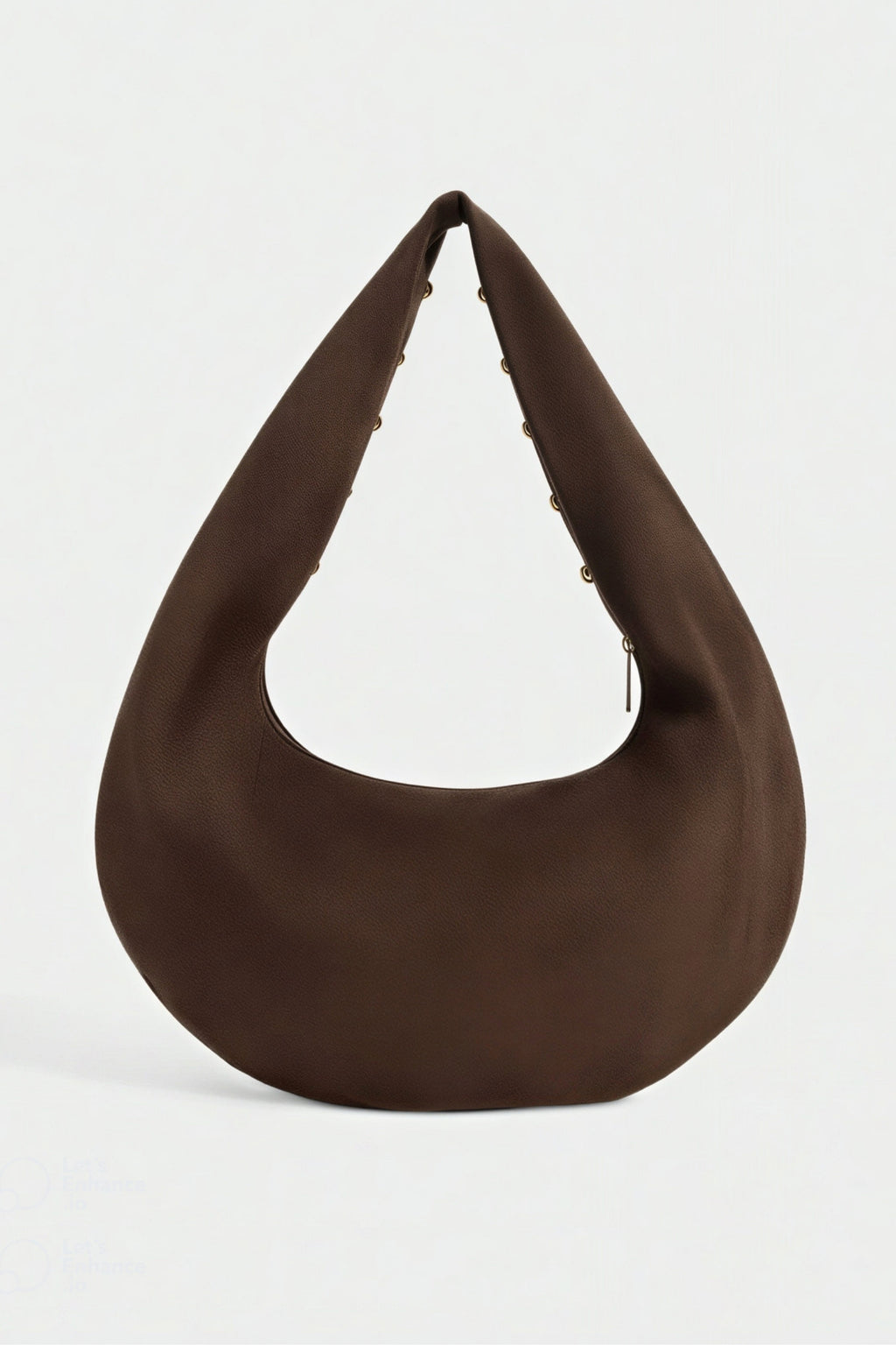 Bruine Suède Hobo Tas Met Studs