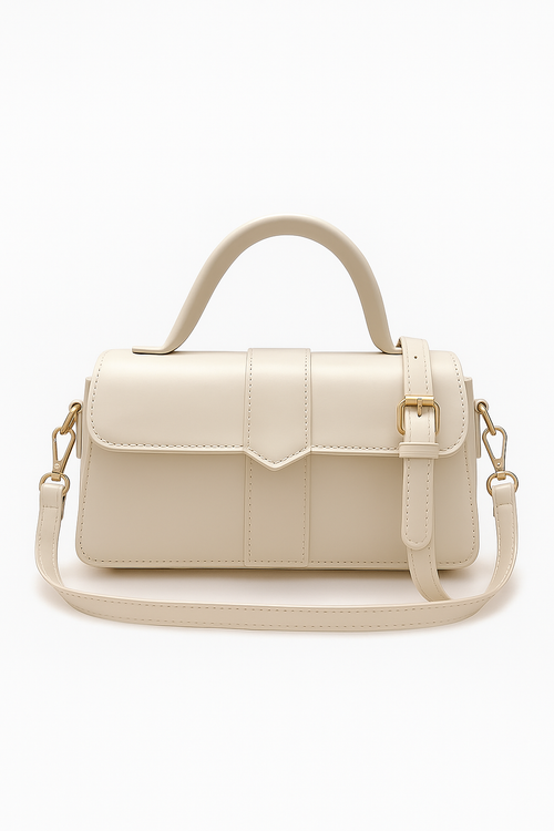Beige crossbody tas ruim
