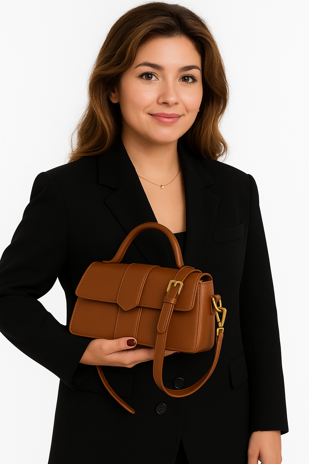 Bruine crossbody tas ruim