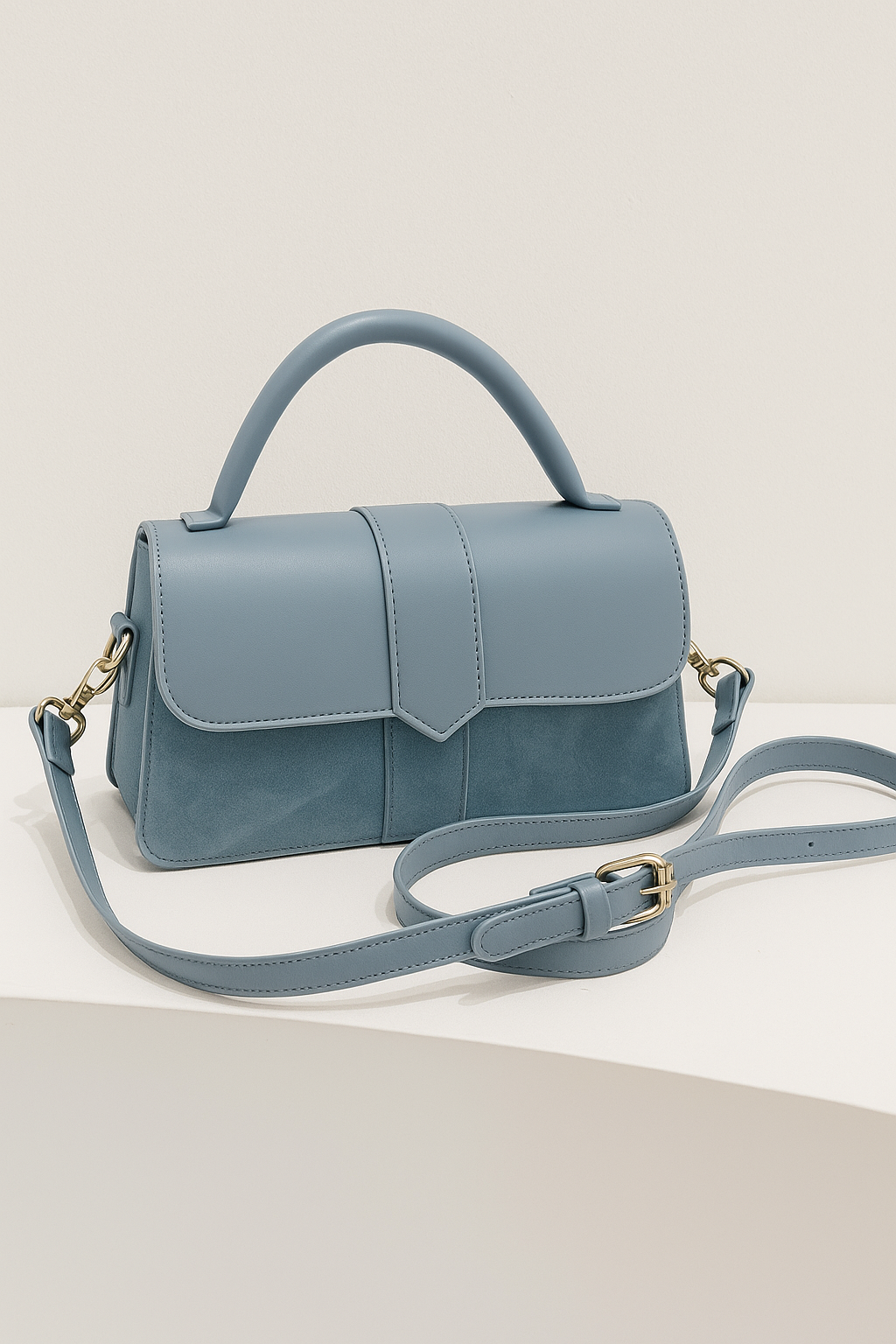 Lichtblauwe crossbody tas ruim
