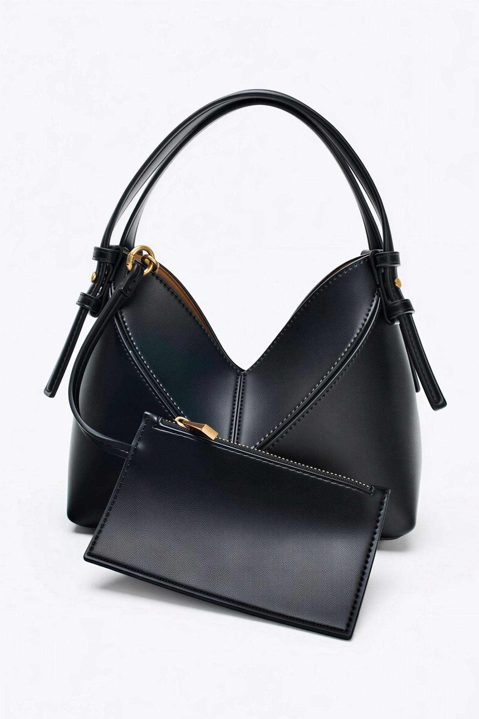 Zwarte Structured Handtas