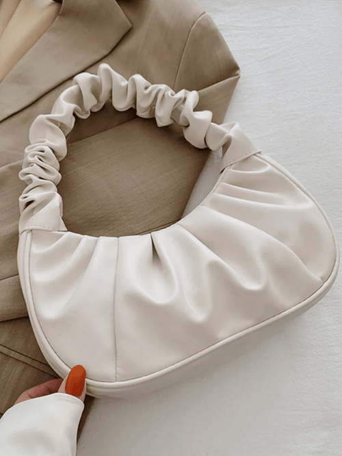 Beige schoudertas geplooid - Navoir