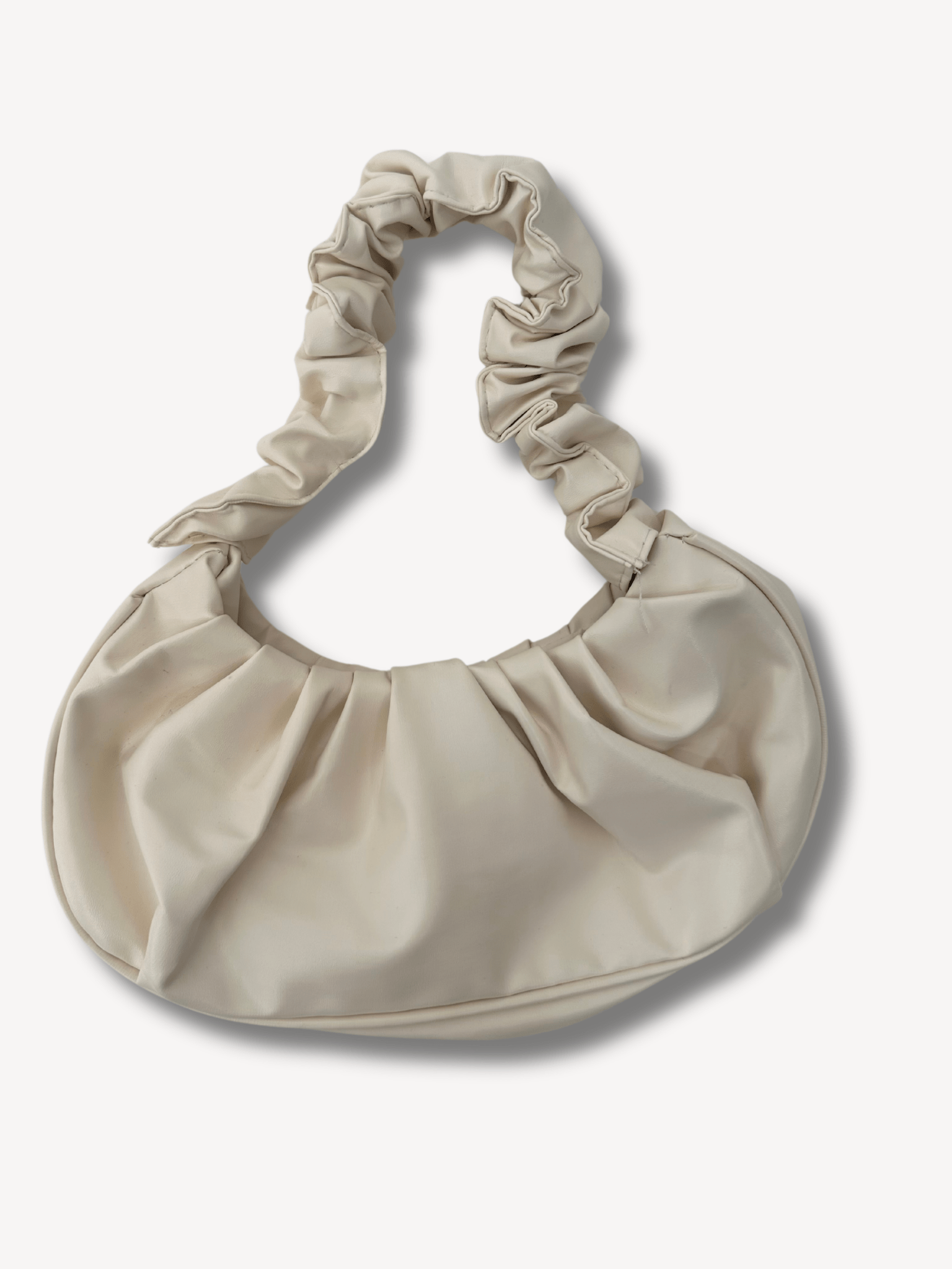 Beige schoudertas geplooid - Navoir
