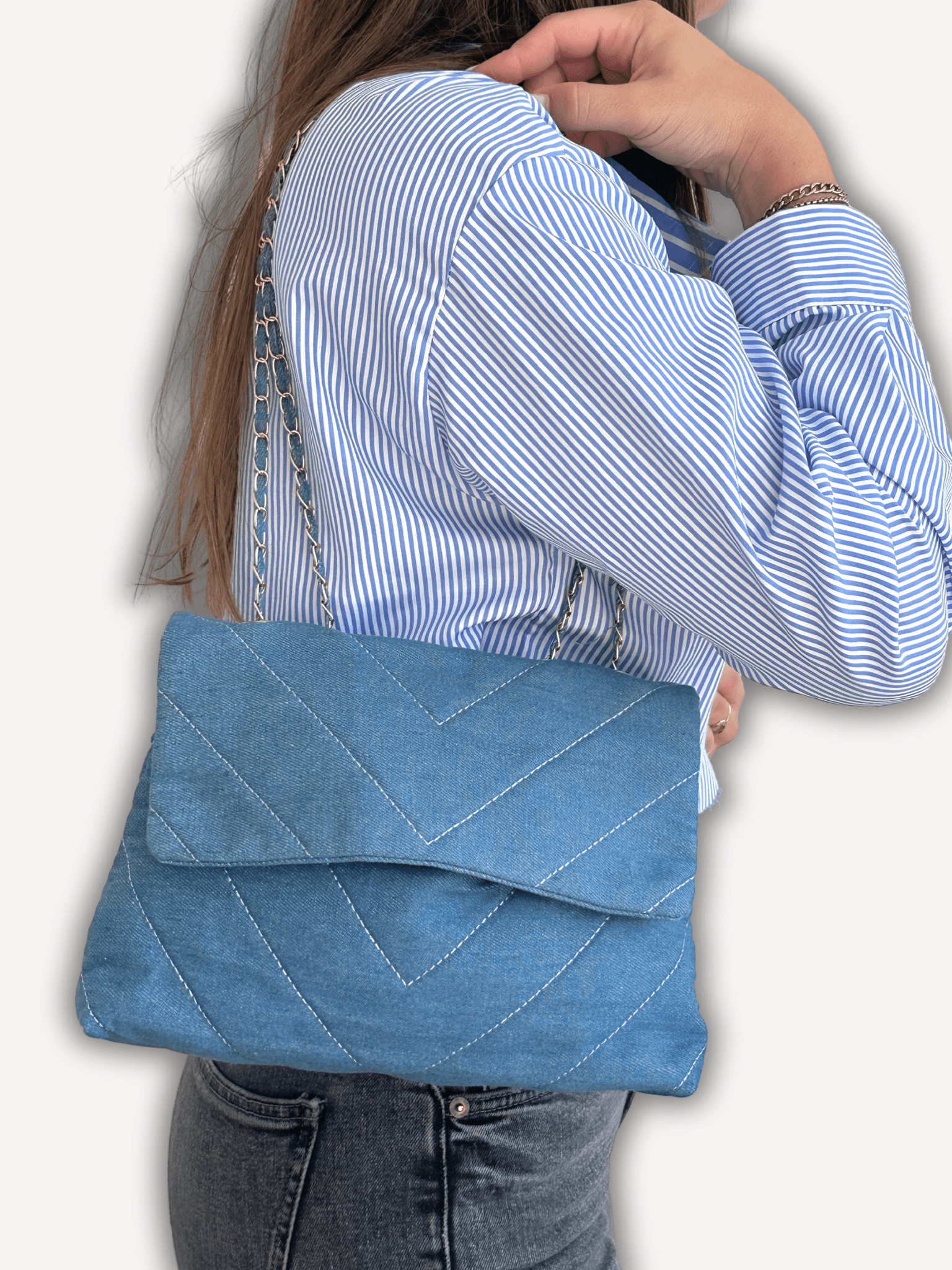 Blauwe denim schoudertas - Navoir