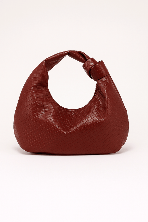 Bordeauxrode handtas geweven - Navoir