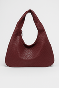 Bordeaux schoudertas geweven - Navoir