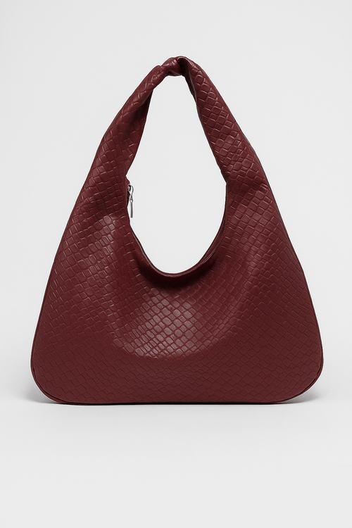 Bordeaux schoudertas geweven - Navoir