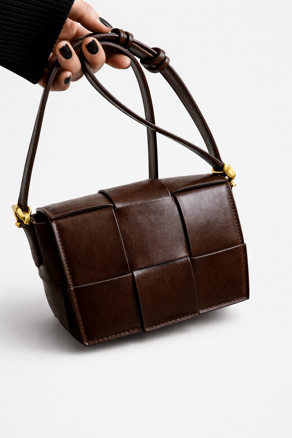 Bruine crossbody tas geweven - Navoir