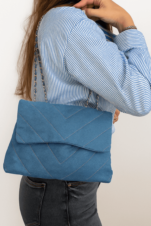 Denim schoudertas blauw - Navoir