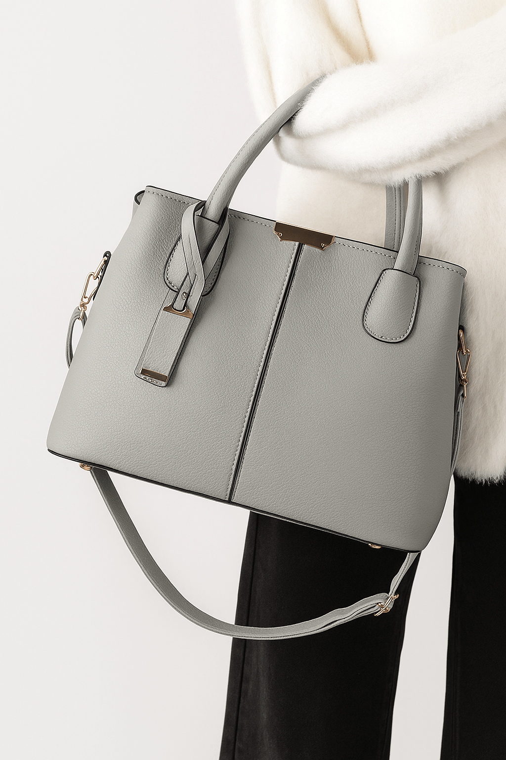 Grijze handtas met rits - Navoir