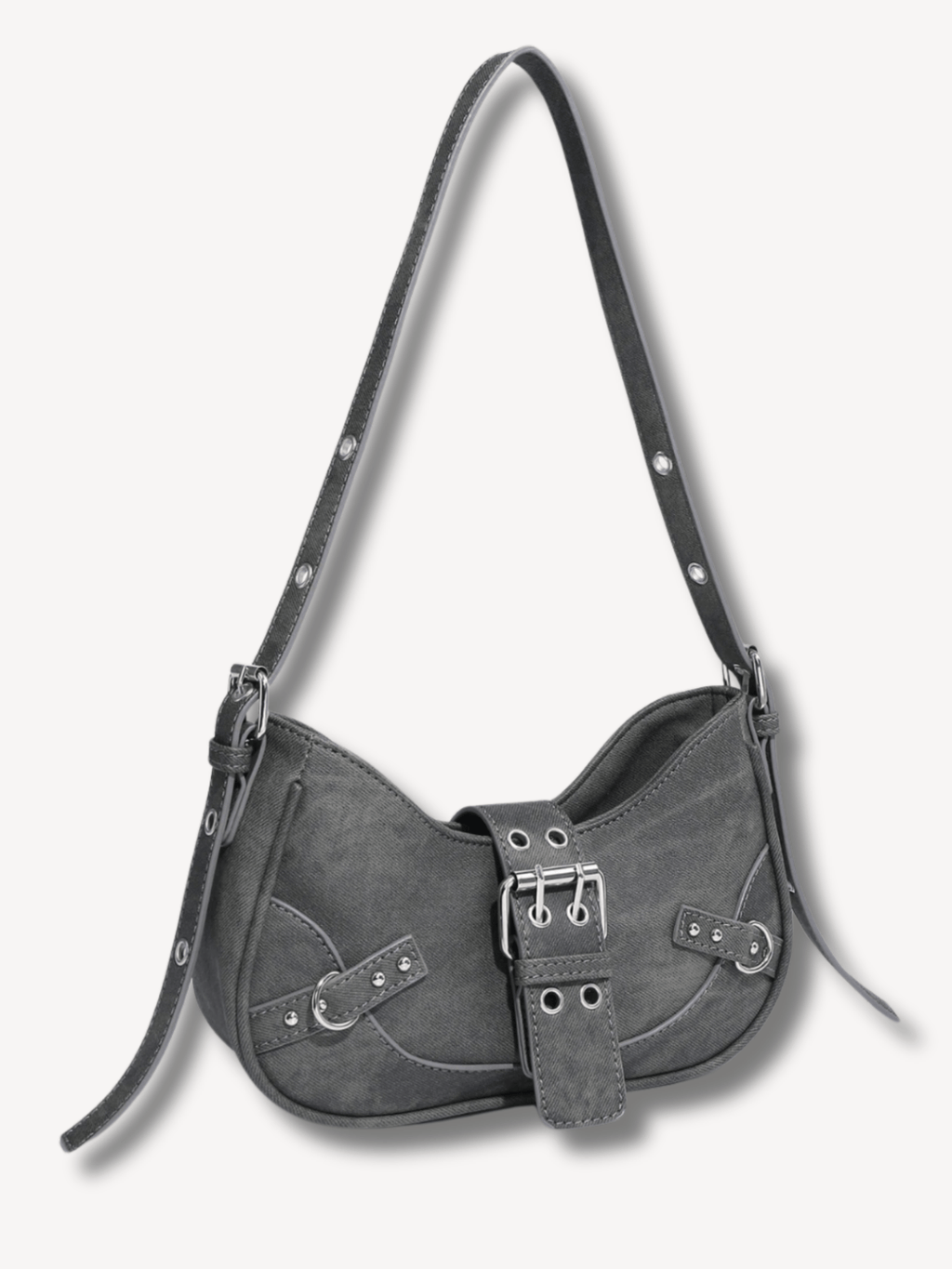 Grijze schoudertas denim - Navoir