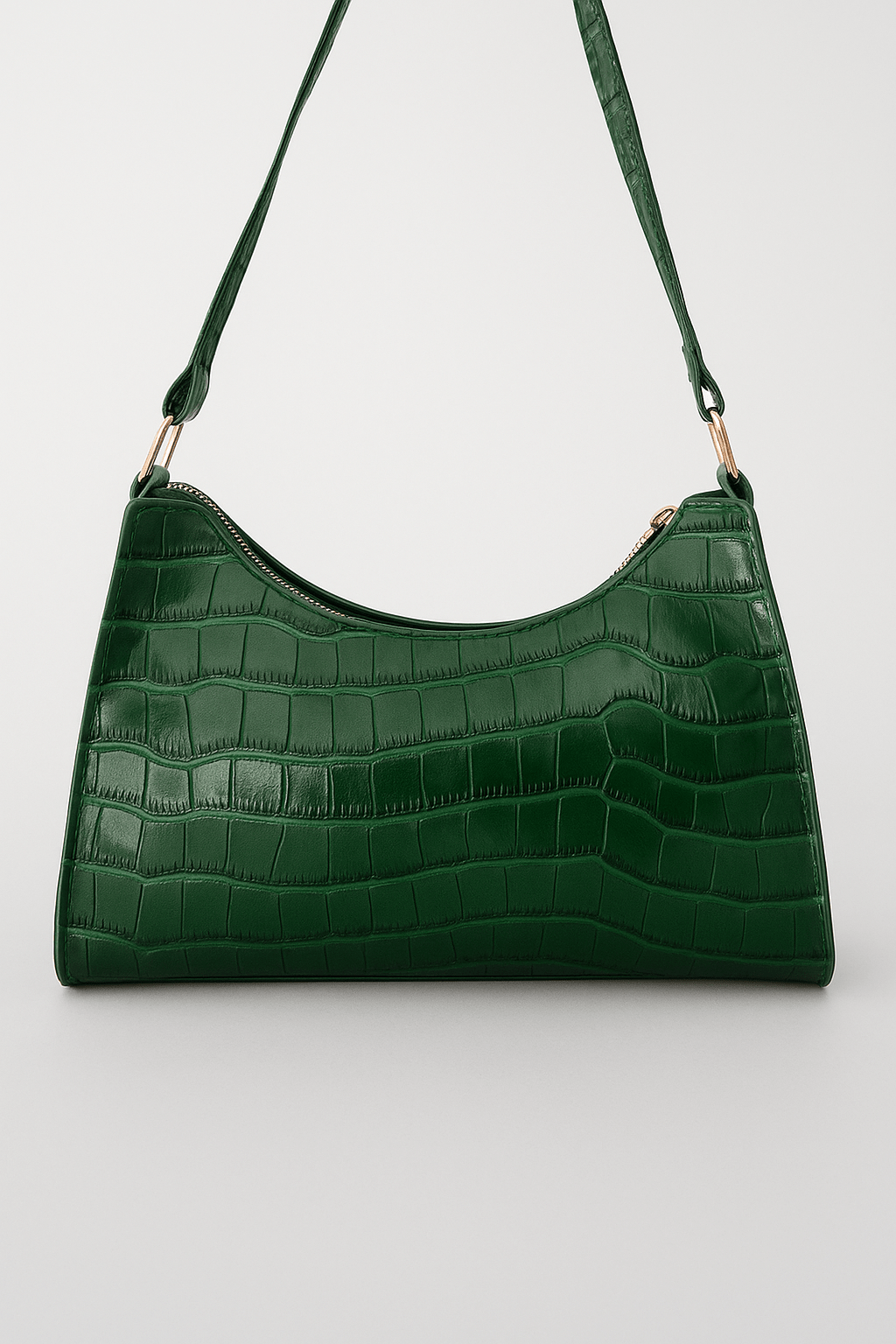 Groene schoudertas met krokodillenmotief - Navoir