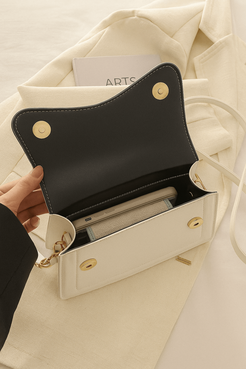 Witte crossbody tas vierkant - Navoir