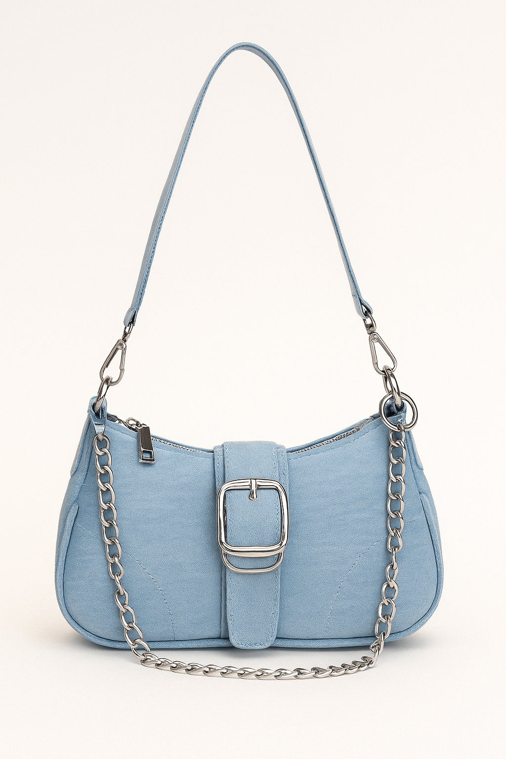 Lichtblauwe denim schoudertas - Navoir