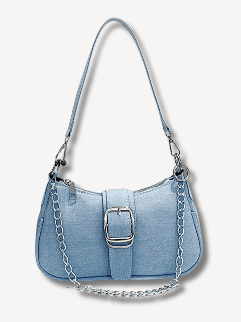Lichtblauwe denim schoudertas - Navoir