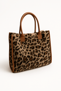 Panterprint handtas in teddy - Navoir