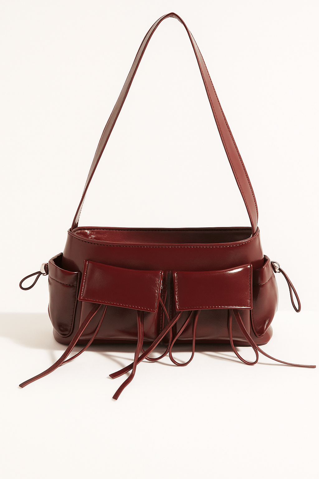 Schoudertas bordeaux rood met strikjes - Navoir