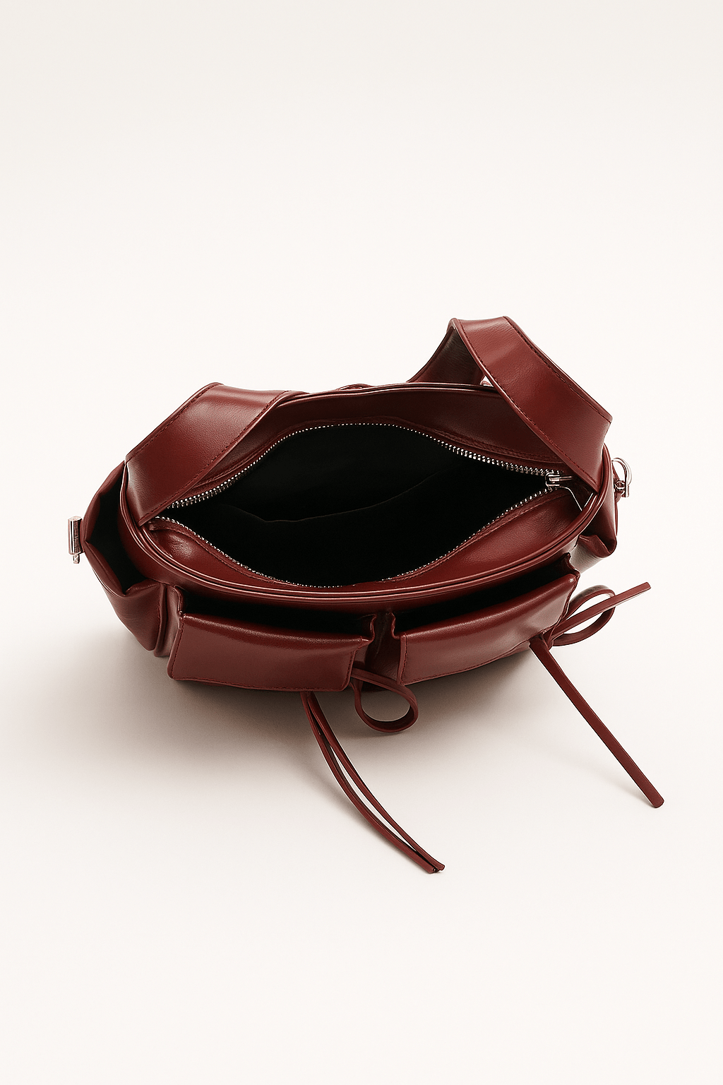 Schoudertas bordeaux rood met strikjes - Navoir