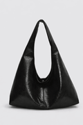 Vintage tote bag zwart leer - Navoir