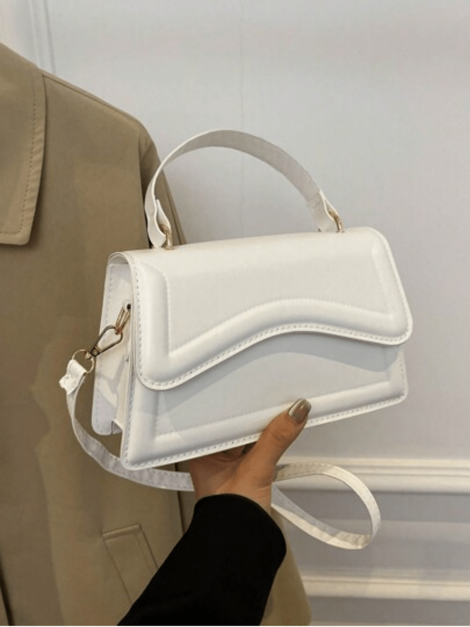 Witte crossbody tas vierkant - Navoir