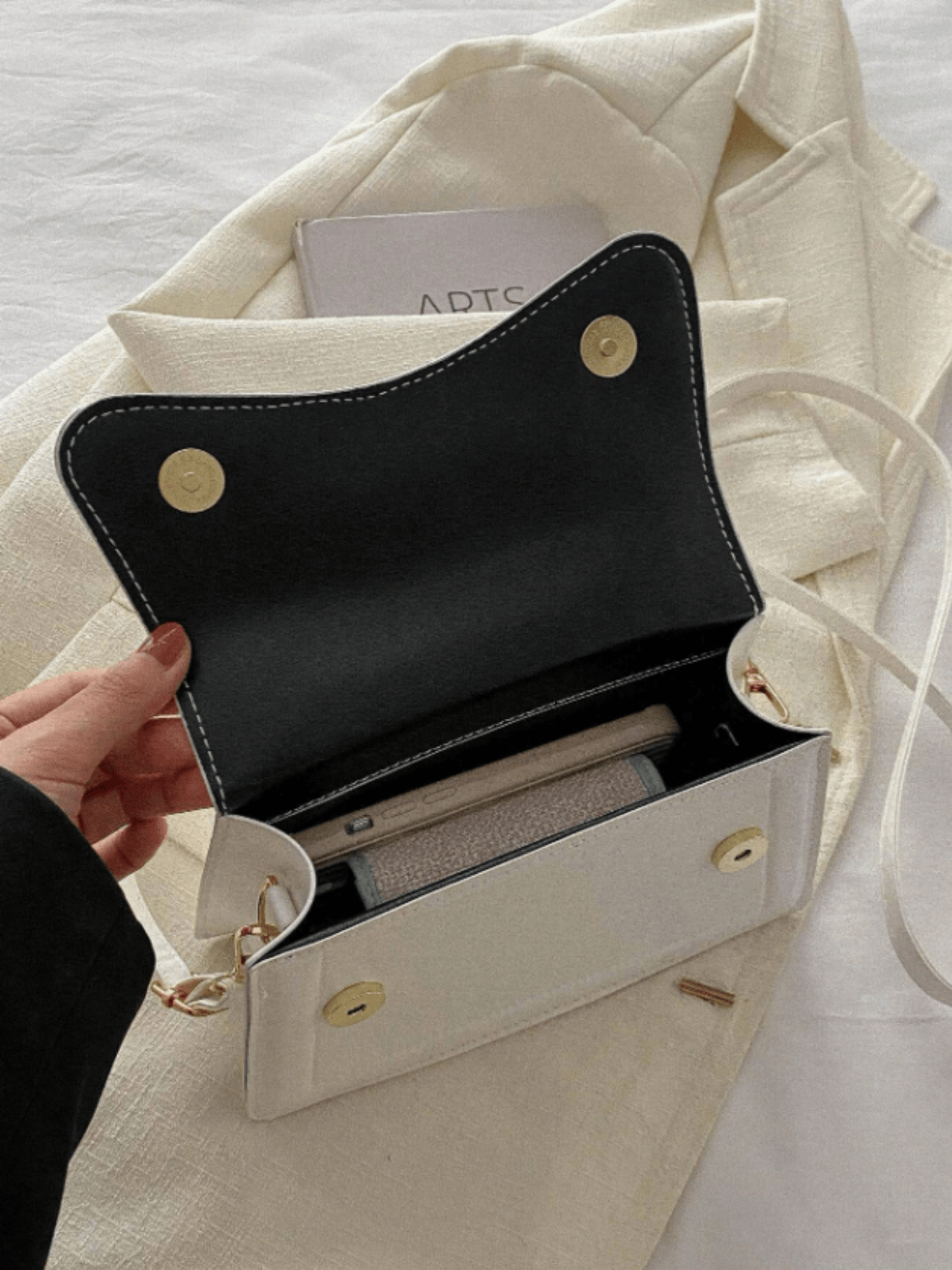 Witte crossbody tas vierkant - Navoir