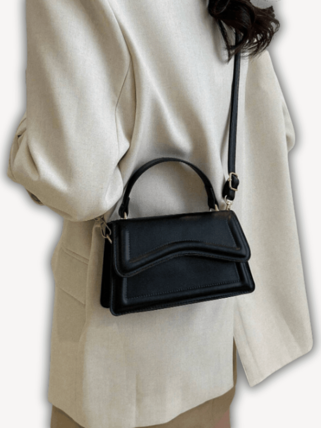 Zwarte crossbody tas vierkant - Navoir
