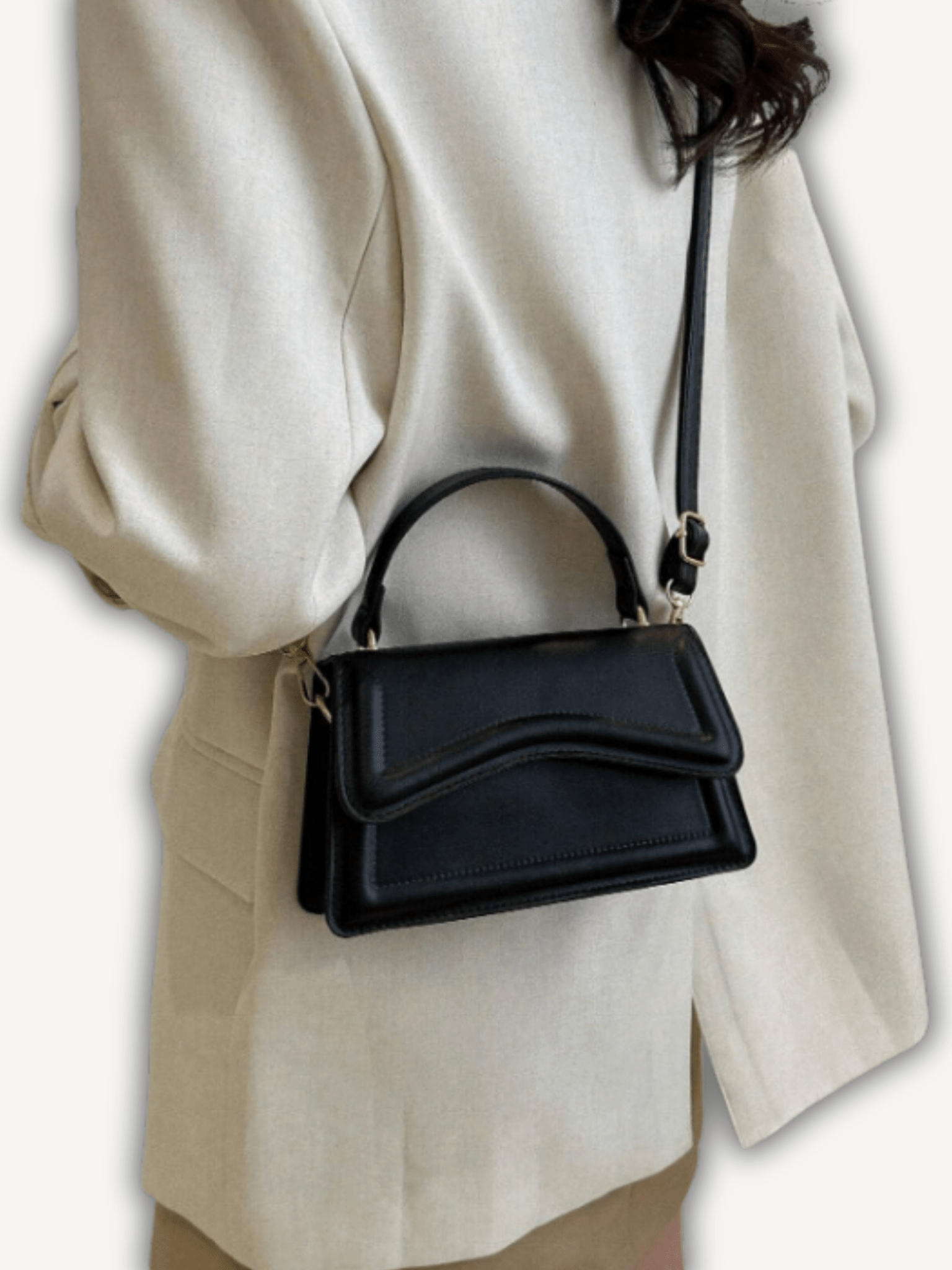 Zwarte crossbody tas vierkant - Navoir