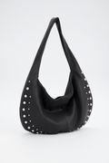 Zwarte schoudertas met studs - Navoir