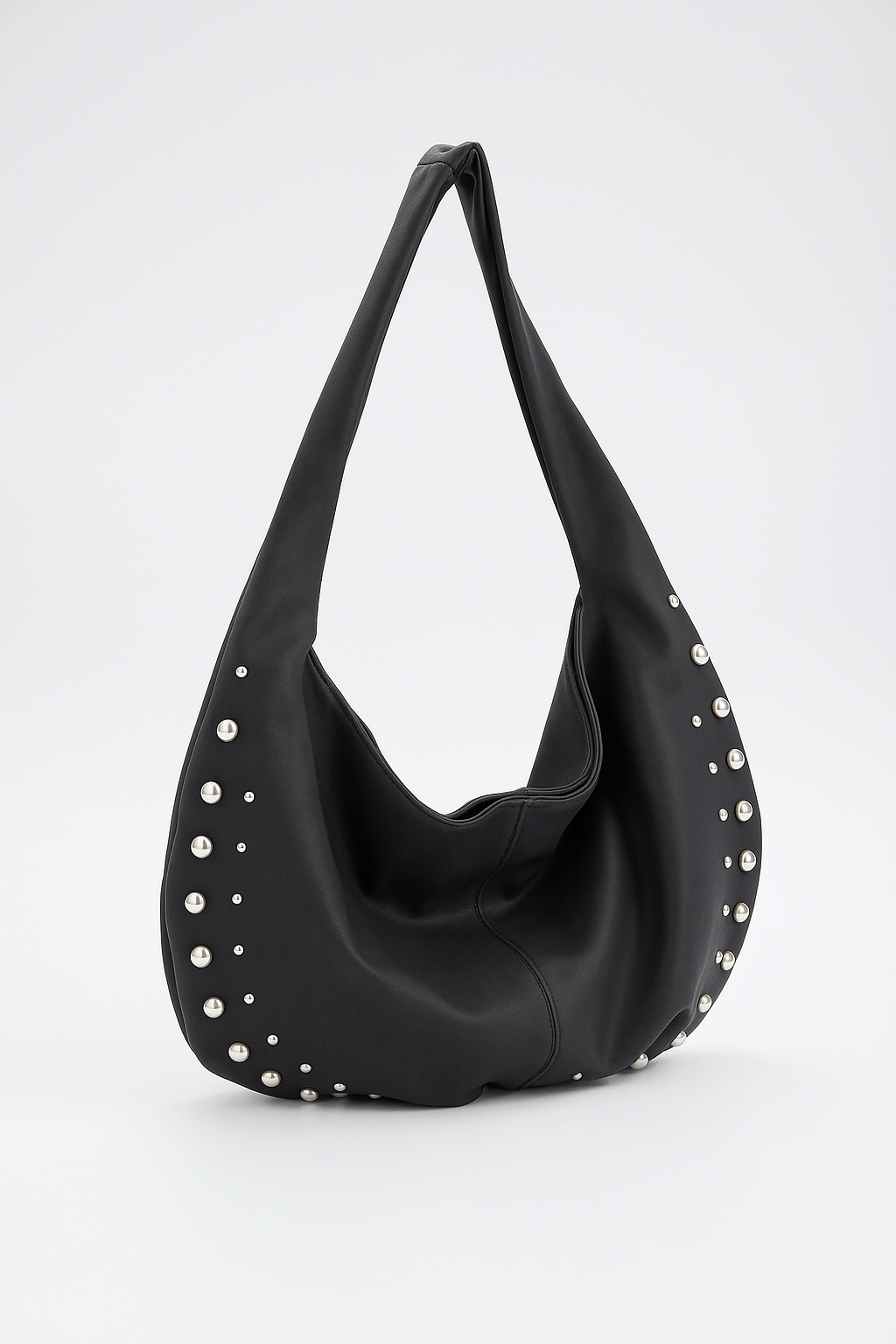 Zwarte schoudertas met studs - Navoir