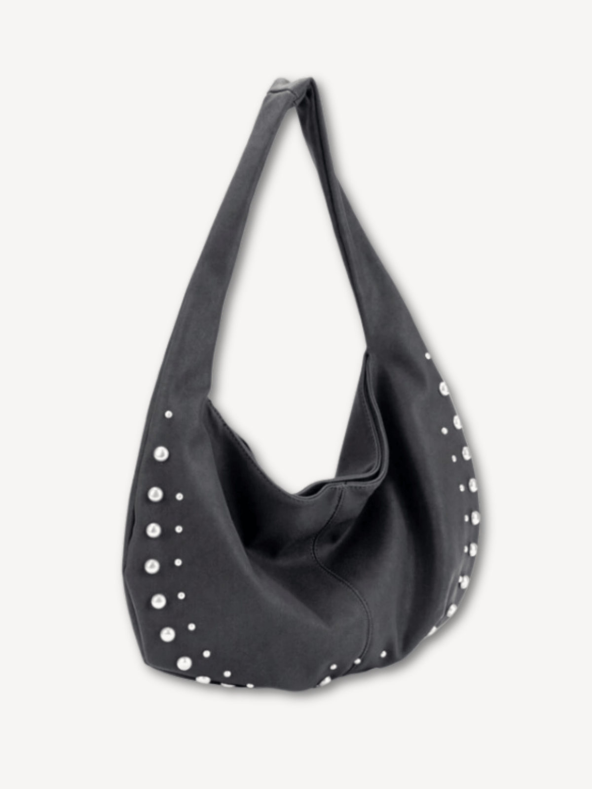 Zwarte schoudertas met studs - Navoir