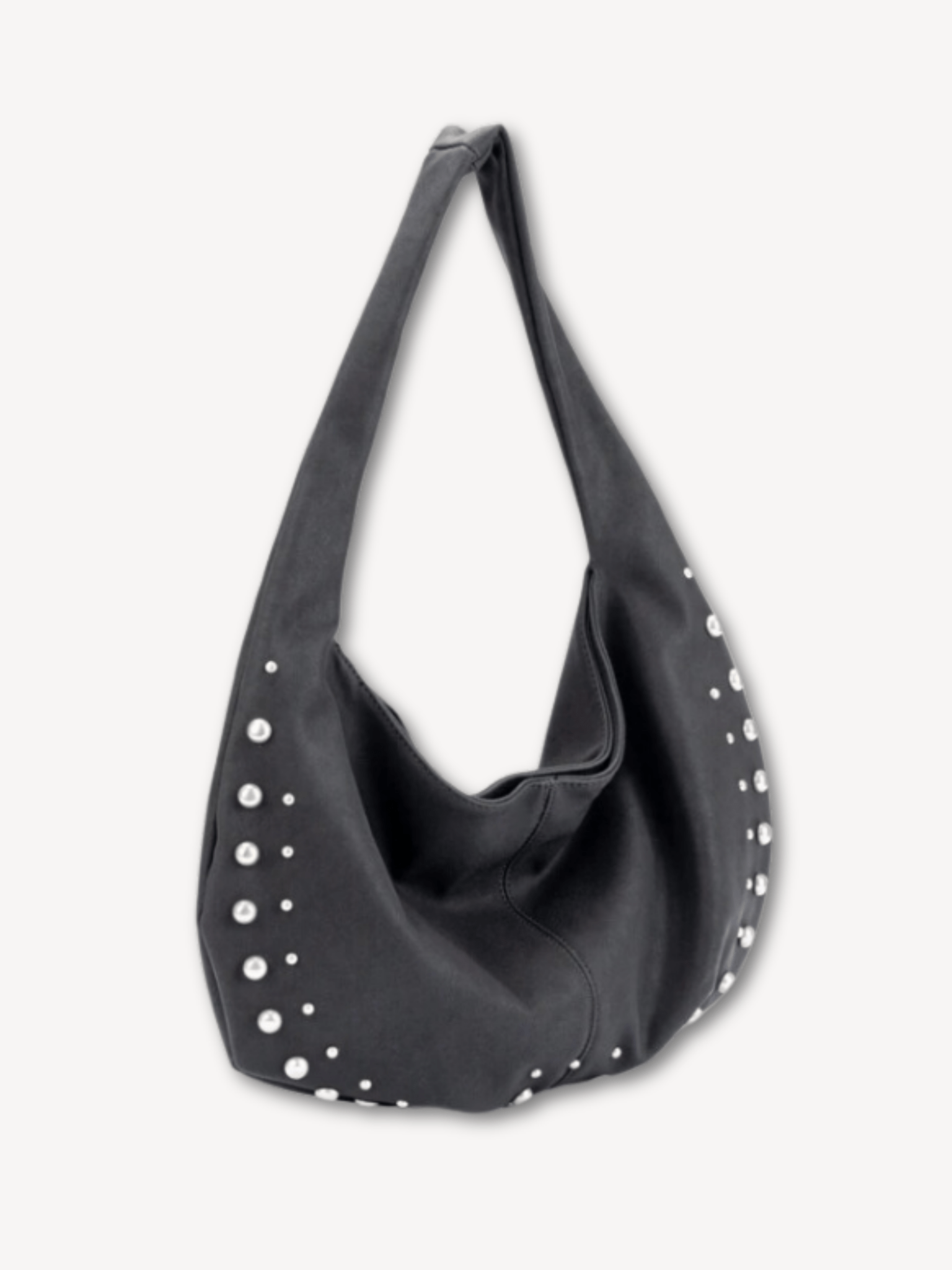 Zwarte schoudertas met studs - Navoir
