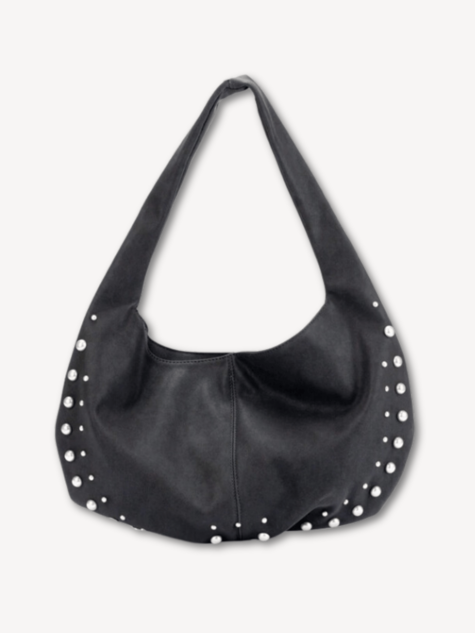 Zwarte schoudertas met studs - Navoir