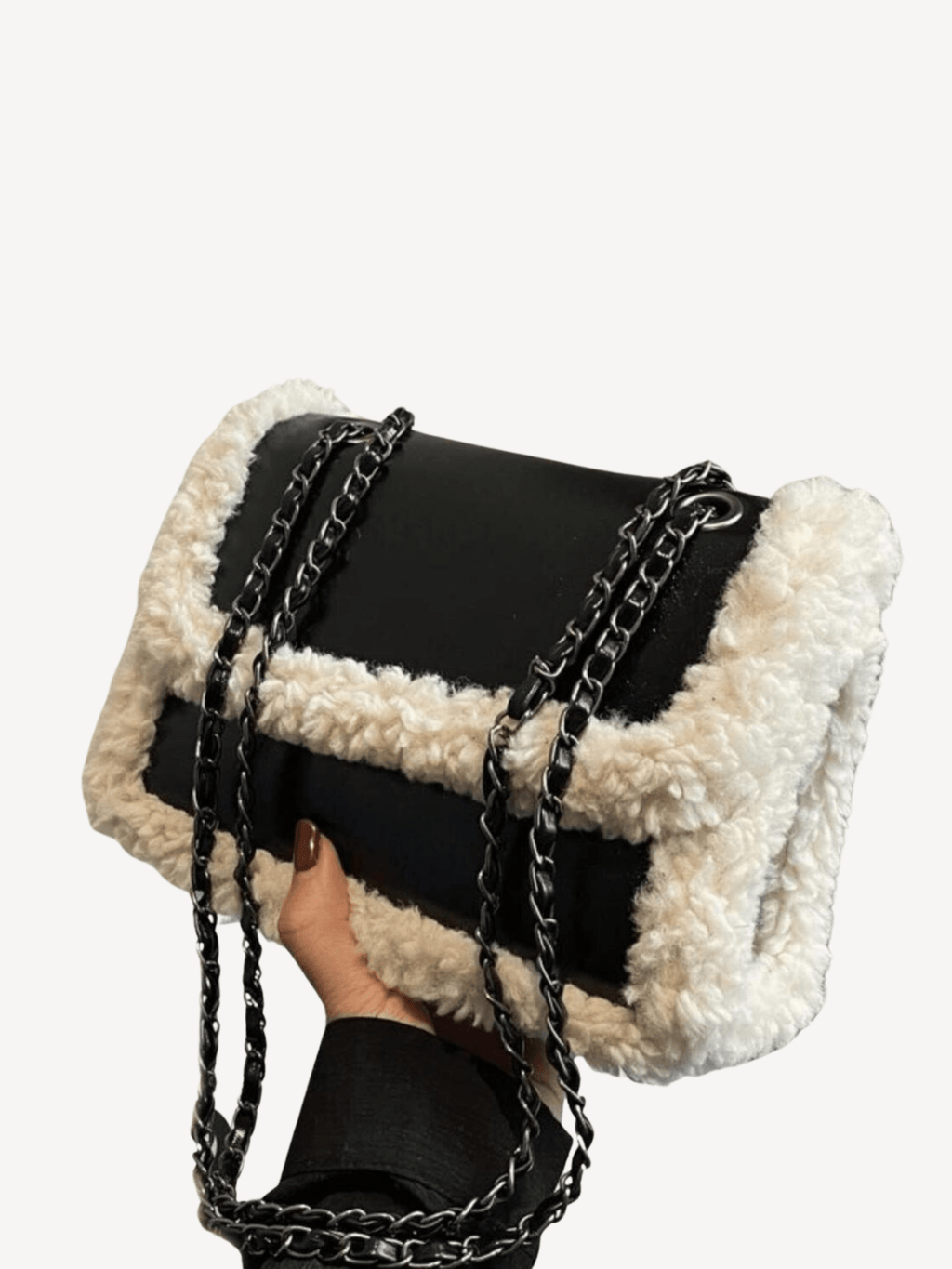 Zwarte schoudertas teddy - Navoir