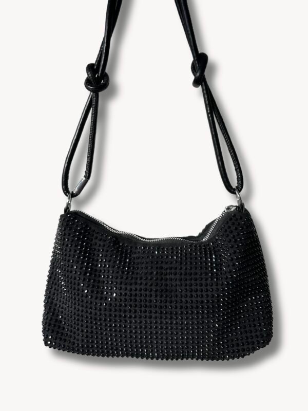 Schoudertas Glitter Zwart
